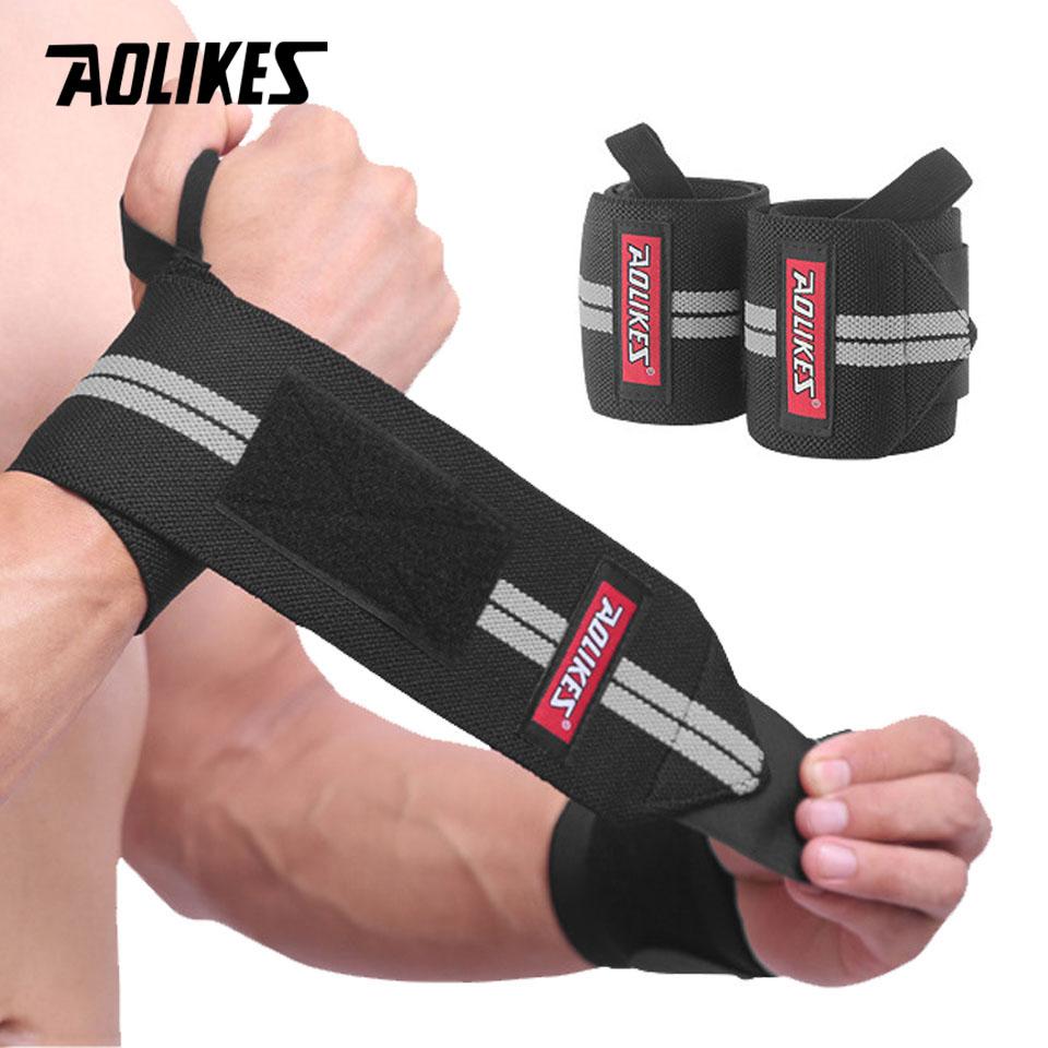 Aolikes 1 Pair Wristband Wrist Support Weight Lifting Gym Training Wrist Support Brace Straps Wraps Crossfit Powerlifting