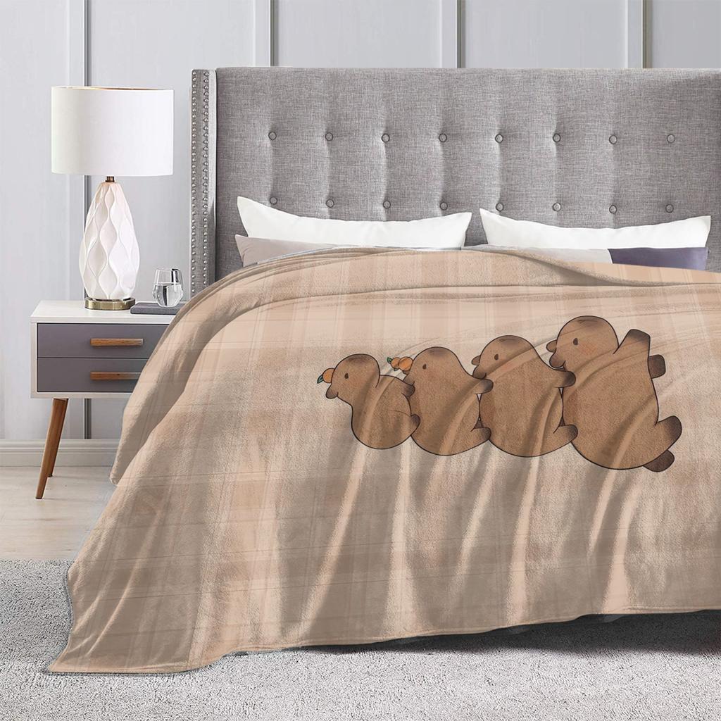 Capybara Blanket Quality Soft Warm  Bedding Throws Winter Girls Boys Couch Chair Sofa Bed Print Bedspread