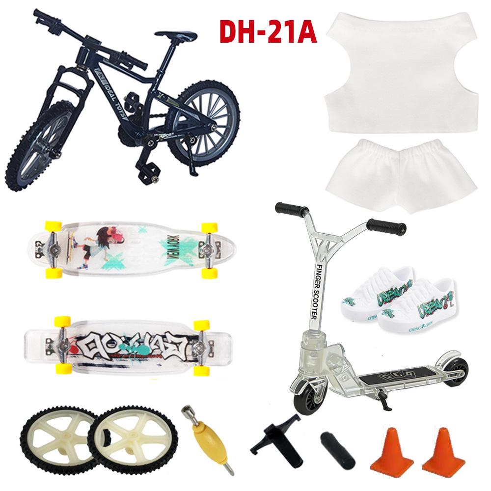 Mini Finger Bike, Skateboard, Scooter & Pants Toy Set