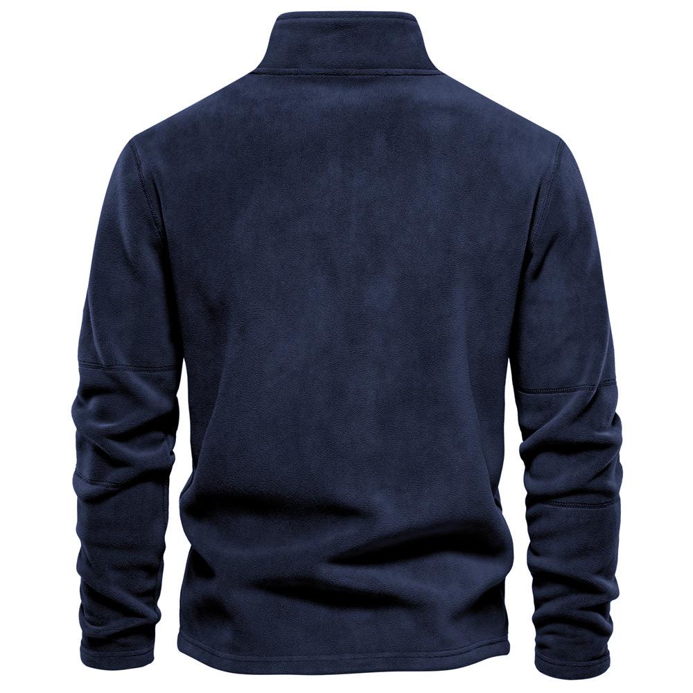 Men's Versatile Zip-Up Stand Collar Fleece Sweatshirt for Autumn/Winter
