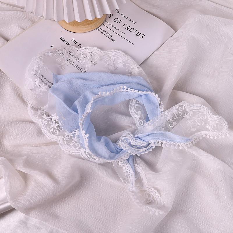French Knit Lace Headscarf, Women's Boho Pastoral Triangle Hair Band Headband