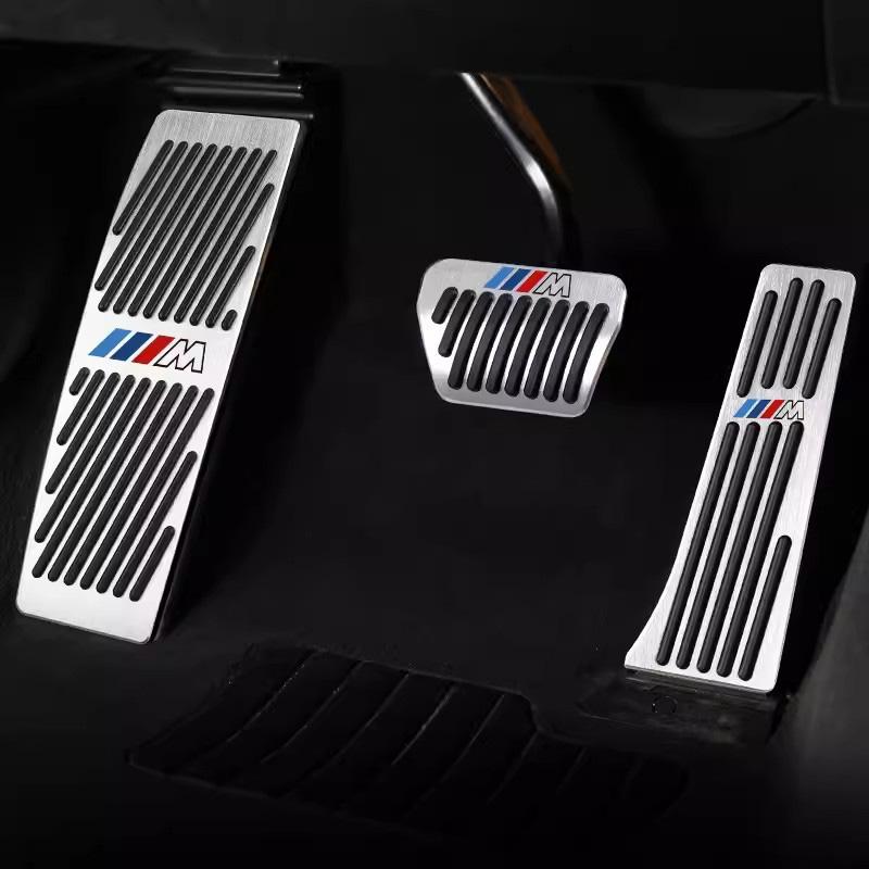 BBLB5 3Pcs Aluminum Alloy Car Accelerator Brake Pedal Cover Protector For BMW M3 M4 M5 G42 G30 G20 E39 E36 E87 E53 F44 F07 F34 G15 G16