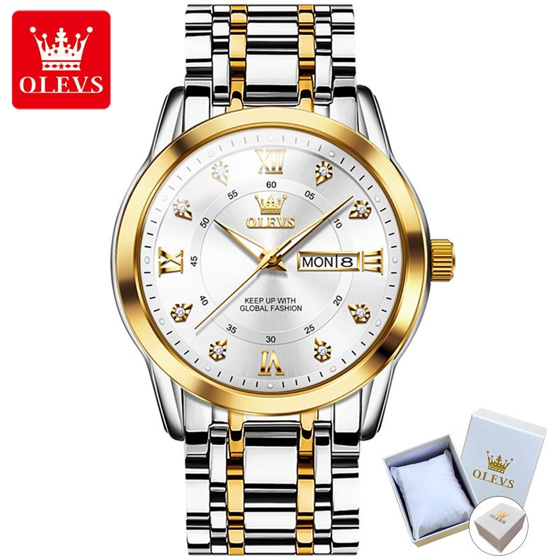

OLEVS Мужские часы Модные трехмерные циферблаты Двойной календарь Кварцевые часы Водонепроницаемые мужские часы