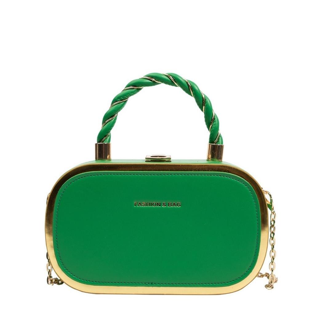 Trendy Pu Leather Small Square Shoulder Bag For Women With Stylish Lock Clasp