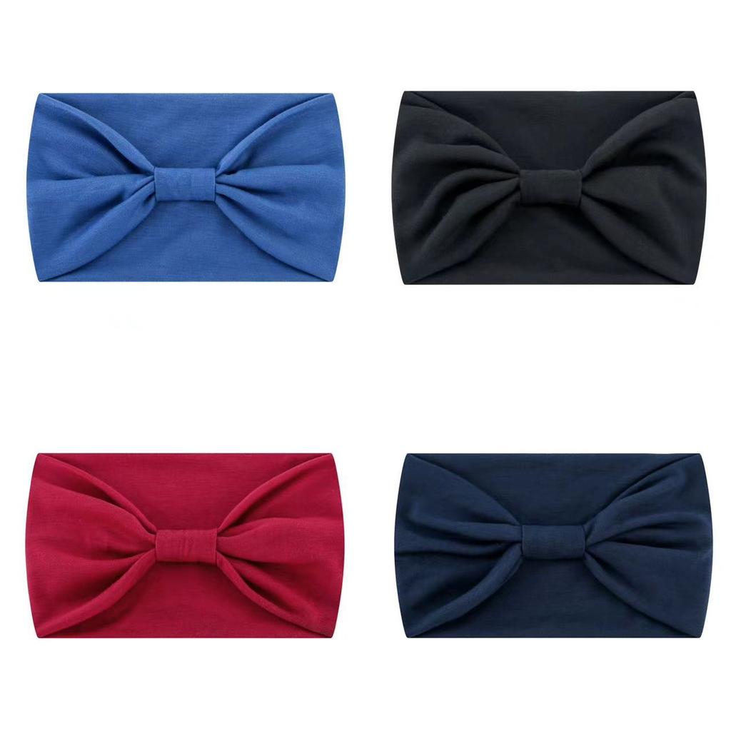 Solid Wide Headband Women Hair Accessories Bowknot Turbans Head Band Wash Face Make-up Sports Running Yoga Headbands