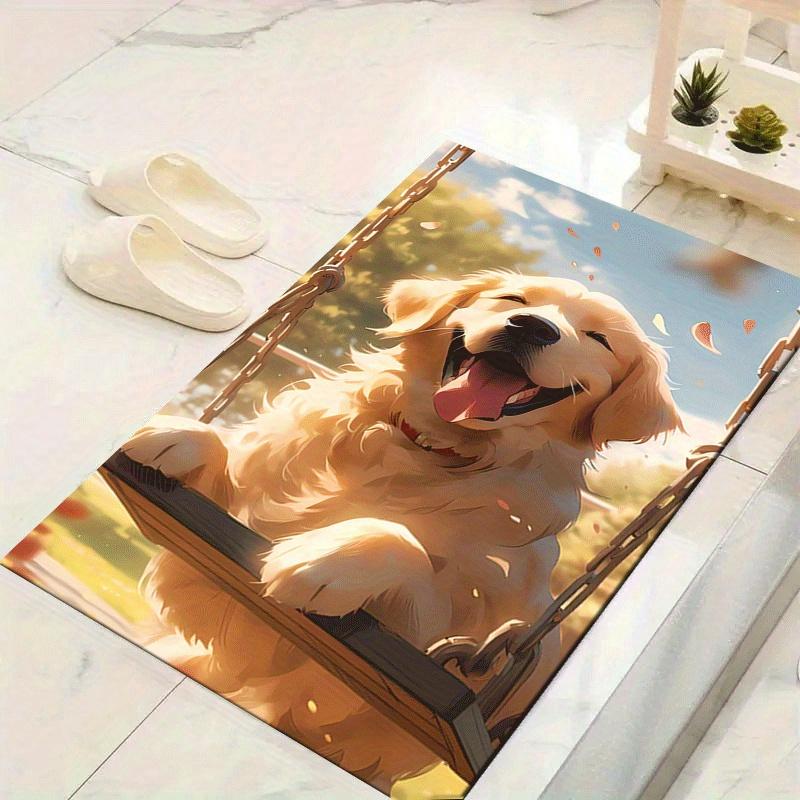 

1pc Happy puppy Pattern Area Rug, Anti slip Non Shedding Stain Resistant Carpet 60cm by 90cm