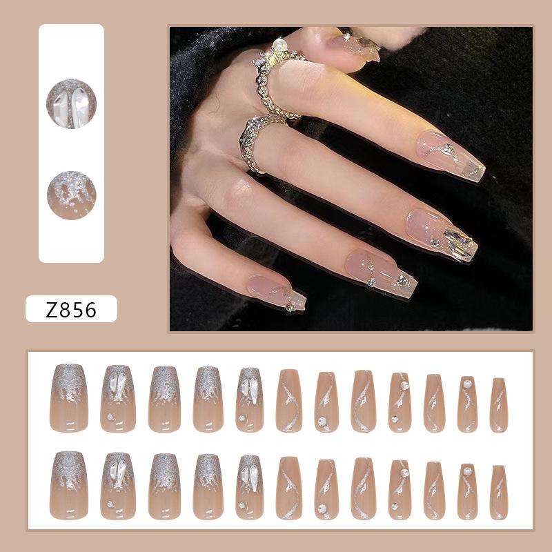 Wearing Nail Removable Diamond Nail Patch Ballet Nail Nail Patch Nail Patch Gentle Line Fake Nail 24 Pieces