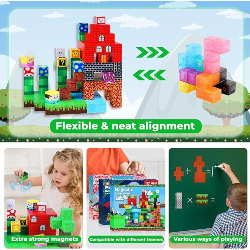Scene magnetic attraction square building block popular game build children's toy gift