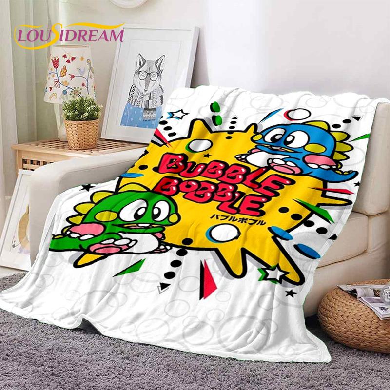 Cartoon Bubble Bobble Puzzle Bobble Retro Game Soft Blankets,Throw Blanket Comfortable Blanket for Picnic Beds Home Bedroom Kids