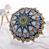 1pc Mandala Artwork, Ornamental Design Automatic Umbrella - Stylish, Durable, with 8-Rib Manual Open Design, Elegant Black Handleyy250920233
