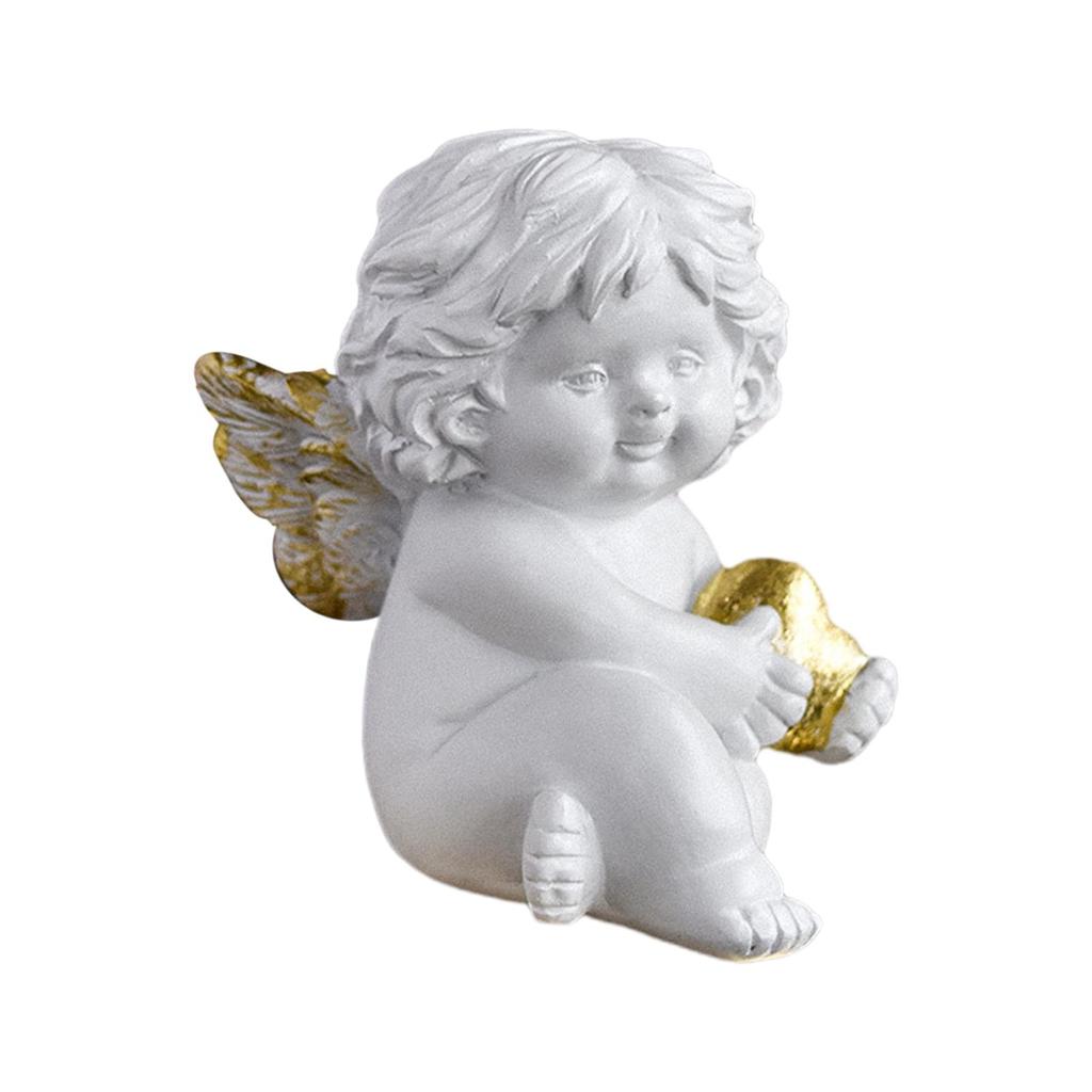 Cherub Sculpture Baby Angel Statue, Modern, with Wings Cupid Figurine Little Angel Decoration for Indoor Garden Home Decor