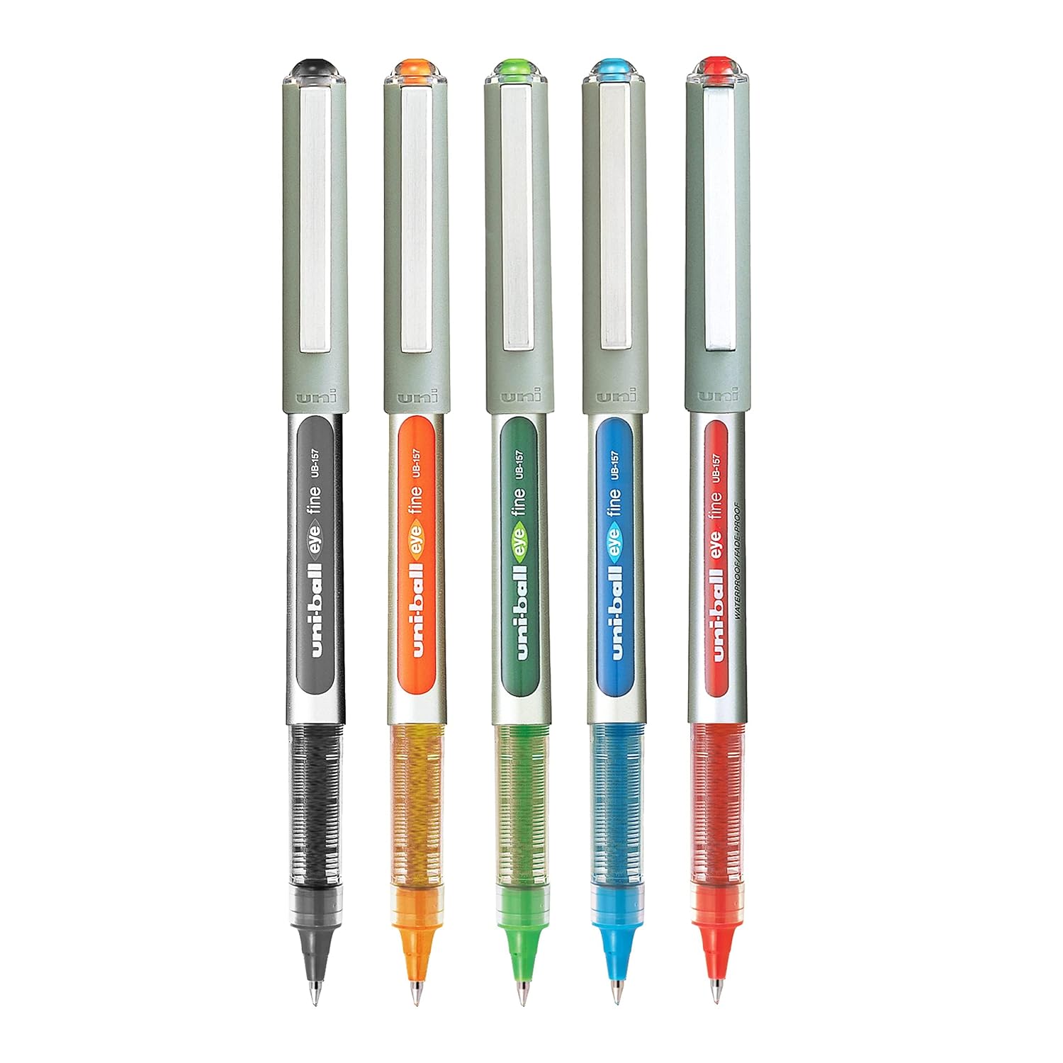 uni-ball Eye UB157 Roller Ball Pen 0.7mm Multicolor Ink Pack of 5 for Office, School & Home Writing