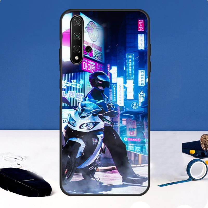 Neon Motorcycle Biker Case For Huawei Nova 3i 8i 11i 11 Pro 9 10 SE 5T Y60 Y61 Y70 Y90 Y91 P20 P30 P40 Lite Cover