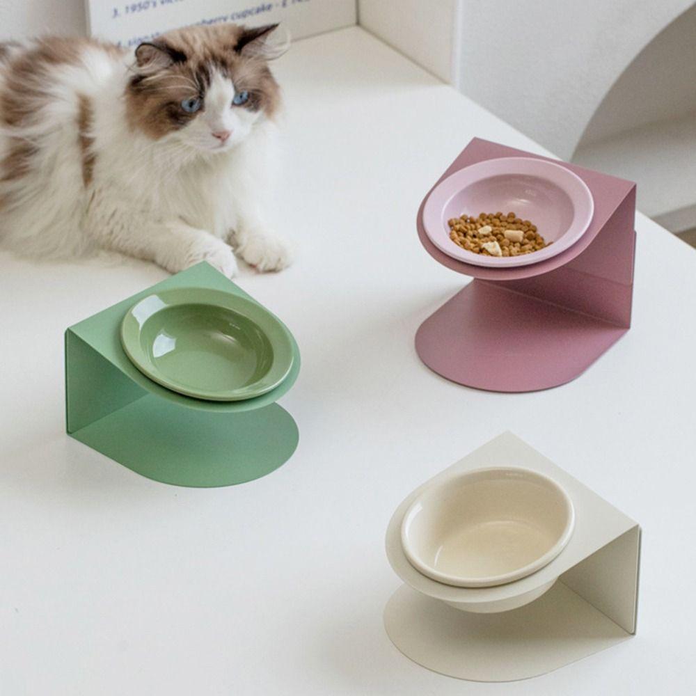 Anti Slip Elevated Cat Water Bowl Inclined Raised Dog Food Bowl  Kitten/Puppy/Bunny