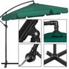 Springos® Parasol de jardin déporté avec manivelle, incluant une housse 350 cm