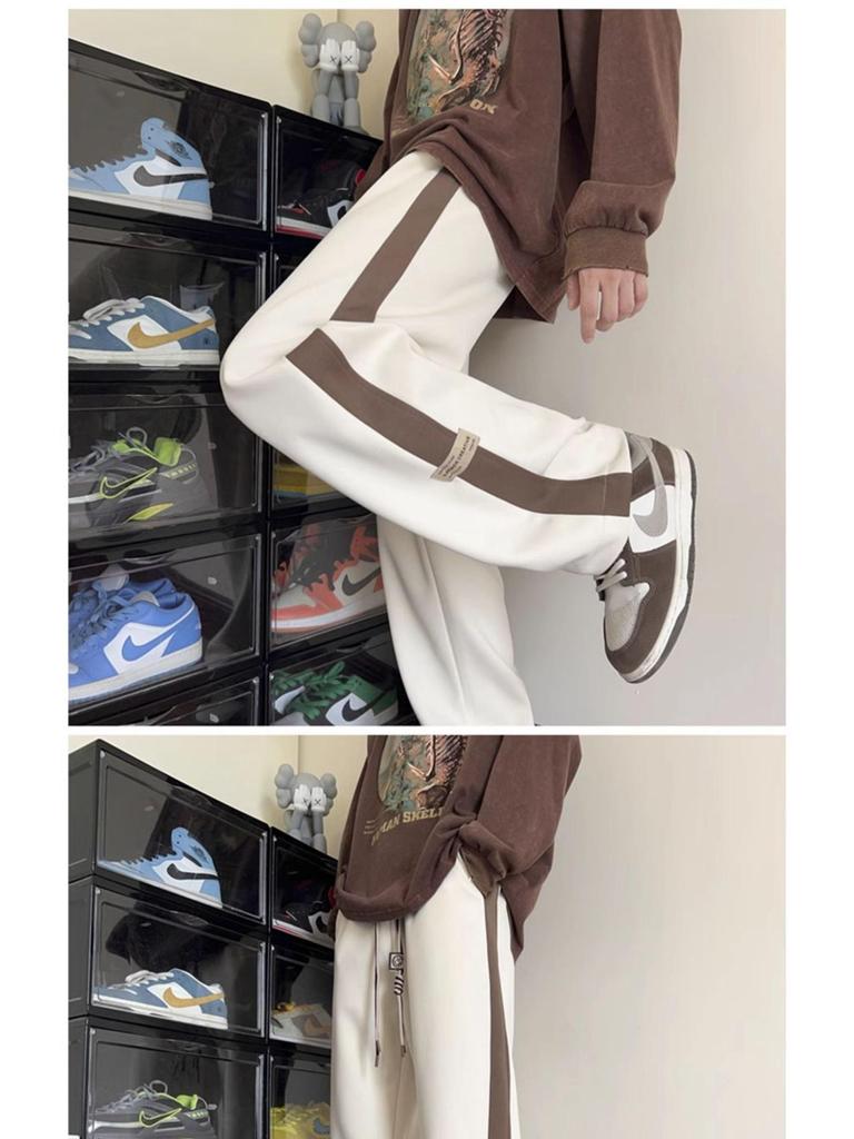 Men's Trendy Colorblock Summer Sports Pants - Lightweight, Relaxed Straight-Leg Sweatpants for Teens