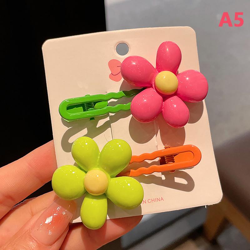 

2 шт. милые простые цветочные детские заколки для волос челка заколка для волос головные уборы аксессуары для волос A5