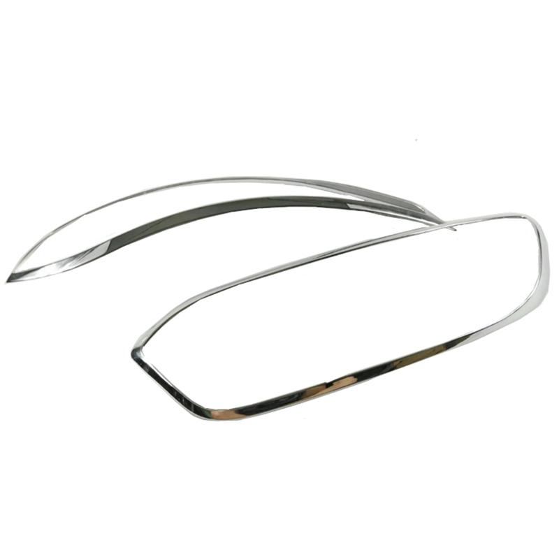 For Renault Kadjar 2016 2017 2018 Car Body Front Head Light Lamp Detector Frame Stick ABS Chrome Cover Trim Parts 2pcs