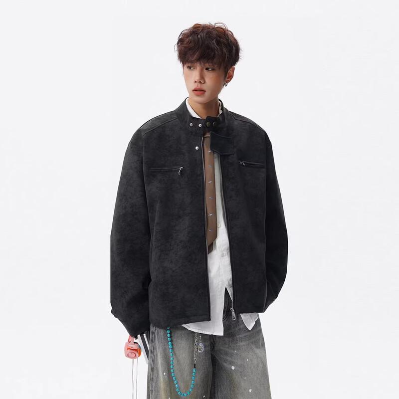 Men's High Street Tie-Dye PU Leather Jacket