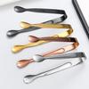 Stainless Steel Sugar Tong Portable Reusable Solid Color Ice-cube Picker Indoor Hotel Food Serving Tool Clip Accessories