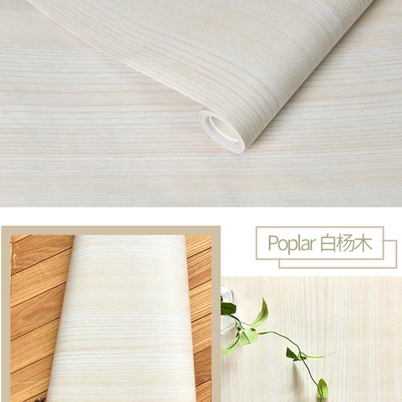 Waterproof Wood Vinyl Wallpaper Self Adhesive Wallpapers Doors Cabinet Desktop Modern Furniture Decorative Wall Paper