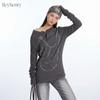 HeyHenry Womens Retro Rock Print Henley Long Sleeve Tee 2026 Streetwear Slim Fit Cotton Top