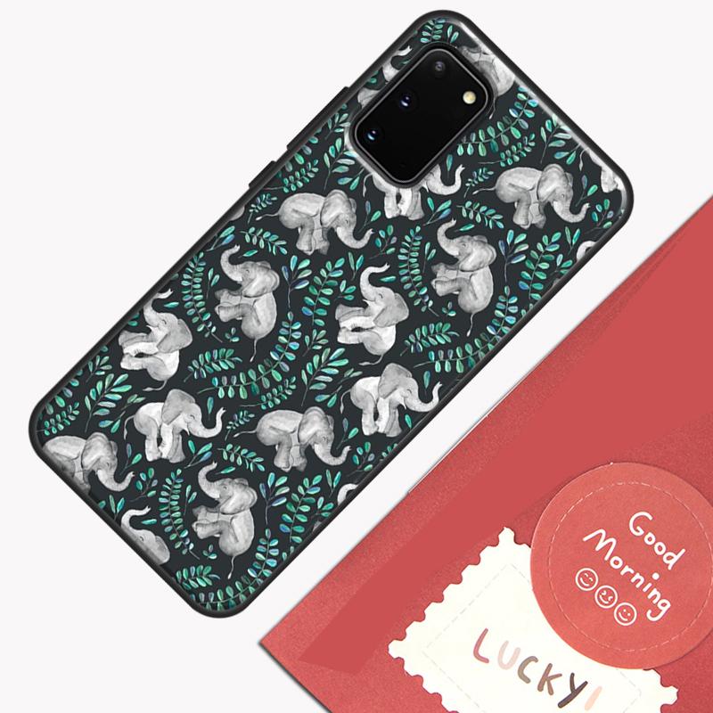 Cute Baby Elephant Phone Case For Samsung Galaxy S25 S26 Ultra S20 S21 S22 S23 S24 Plus S9 S10 S25 FE Cover Shell