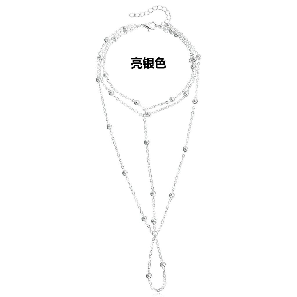 Vintage Palace Multi Layer Tassel Anklet For Women Metal Chain Foot Jewelry Exotic Cosplay Accessory
