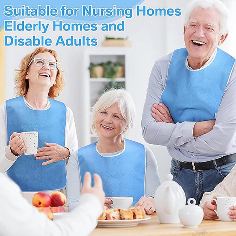 1pcs Anti-fouling Bib for Men and Women Adjustable Reusable The Elderly Apron for Eating When Sick Adult Specific Neck Care Bib