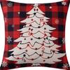 Christmas Pillowcase Linen Print Elk Snowman Home Decoration Sofa Cushion Cover
