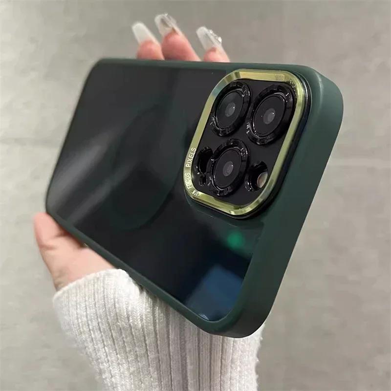 Acrylic Clear Magnetic For Magsafe Wireless Charge Case For iPhone 16 15 14 Plus 13 12 Pro Max Hybrid Shockproof Hard Back Cover