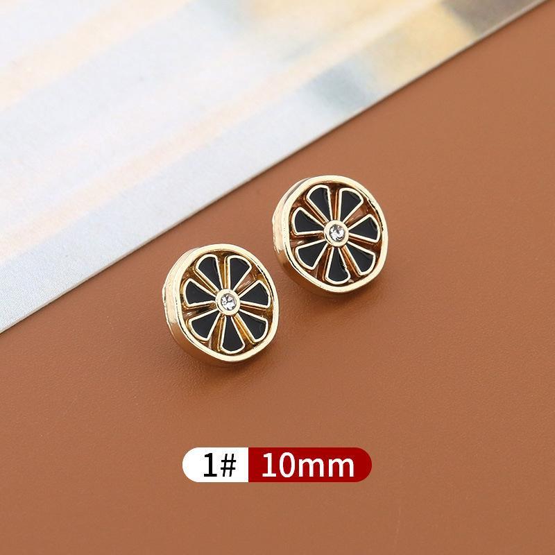 

10 шт. металлических пуговиц для рубашек с бриллиантами, женская одежда, нежные с бриллиантовыми пуговицами, универсальные манжеты для рубашек, вырез, высококачественные пуговицы 1 #* size as shown * circle