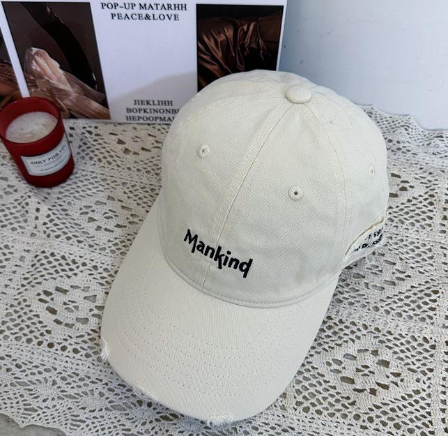 Embroidery Small Letters Solid Color Soft Top Hole Baseball Cap Men And Women Spring Casual Versatile Sunshade Sun Protection Japanese