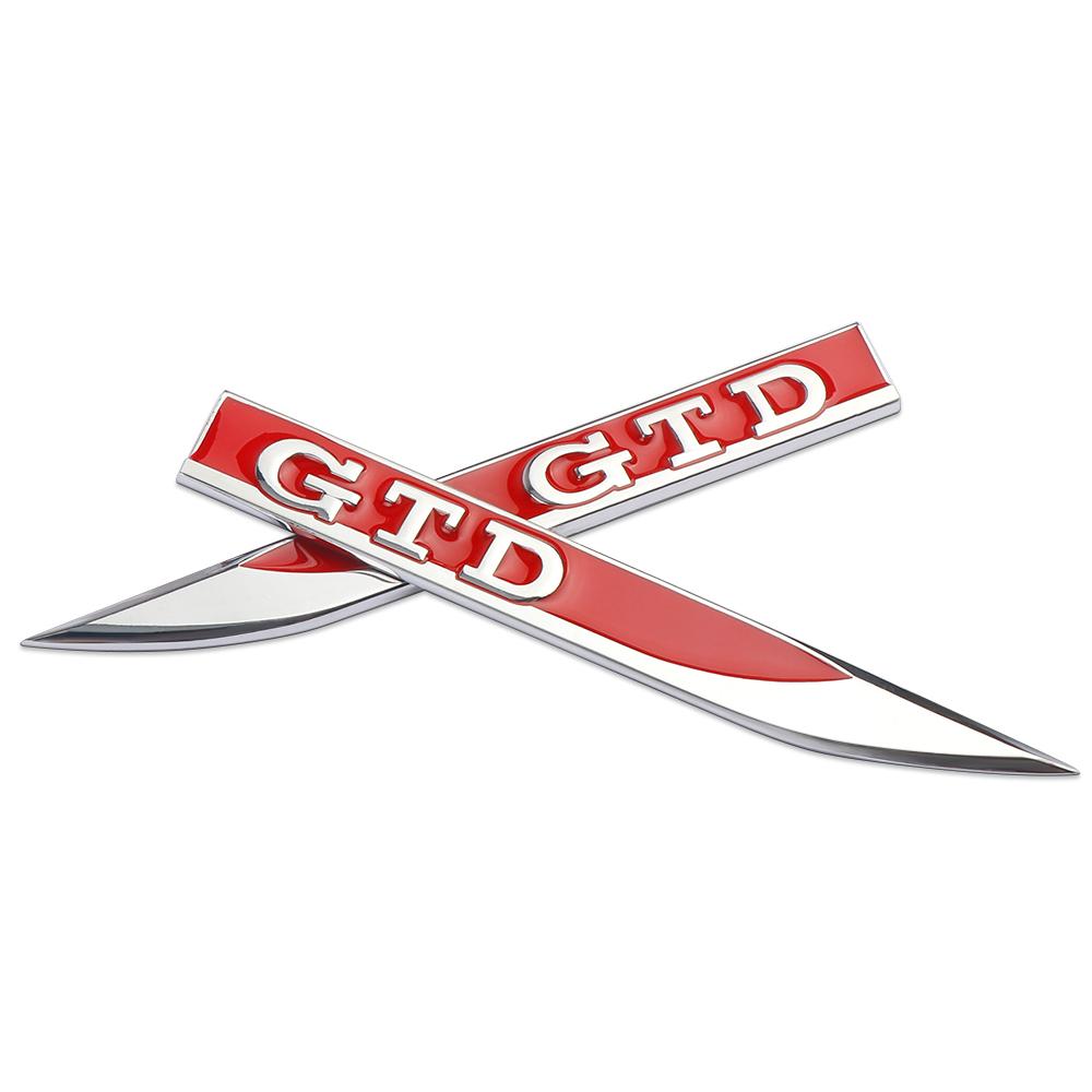 Car Metal GTI GTD R Line Logo Side Body Fender Emblem Sticker For Volkswagen VW Rline GTI Golf 5 7 Caddy Passat B6 Tiguan Polo Ev6