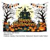 Decorative Glass Door Stickers Happy Halloween Wall Stickers, Moonlit Castle Pumpkin Clings, Waterproof Easy Apply Decals Haunted House for
