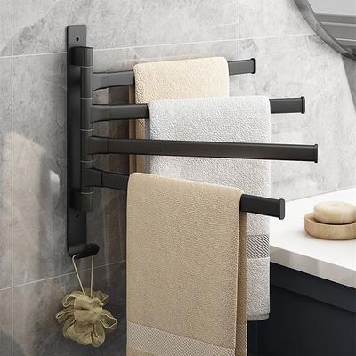 Badezimmer Handtuchhalter Drehbarer Handtuchhalter Space Aluminium Handtuchstange Küchenregal Papieraufhängung Wandmontage
