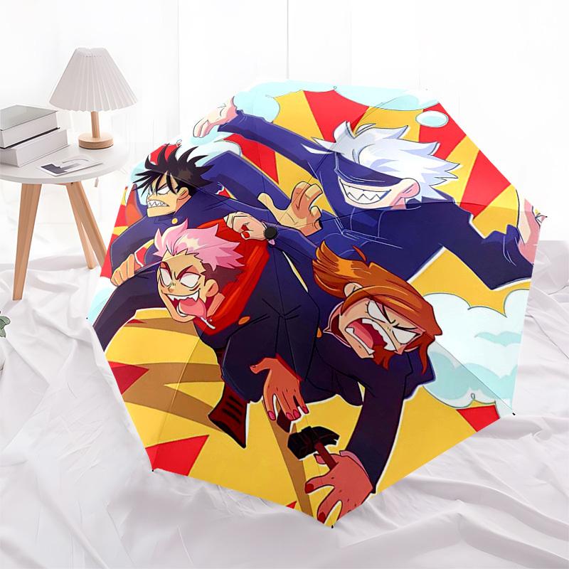 1pc Outdoor Umbrella with Anime Characters - Automatic Opening/Closing, Portable 3-Fold Design, 8-Rib Iron Frame - Perfect Gift for Fans, Travele