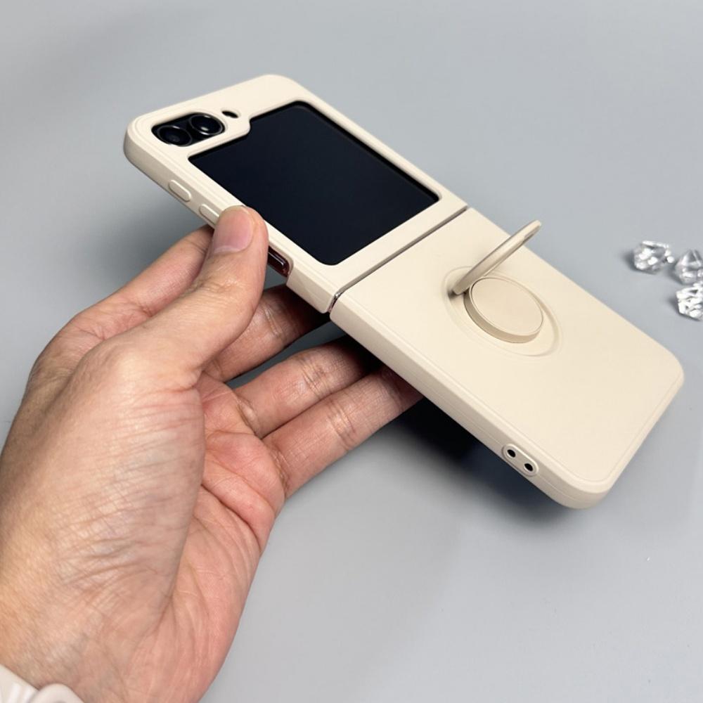 Candy Color Liquid Silicone Magnetic Phone Case For Samsung Galaxy Z Flip 7 5 4 3 ZFlip 6 Shockproof Ring Stand Soft Funda Cover