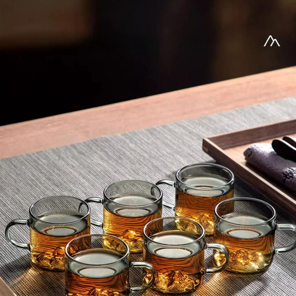 GIANXI Thickened High Temperature Glass Cup High Borosilicate Glass Bottom Guanshan Design With Handle Teacup Kung Fu Tea Set
