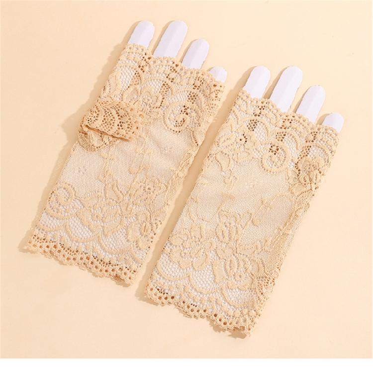 Vintage Style Lace Gloves For Formal Occasion Half Finger Wrist Coverage Ideal For Photoshoot Ceremonies