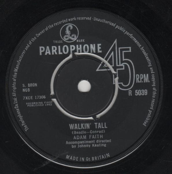 

7inch Record ADAM FAITH Walkin Tall R5039 PARLOPHONE 1963 UK Pop Used