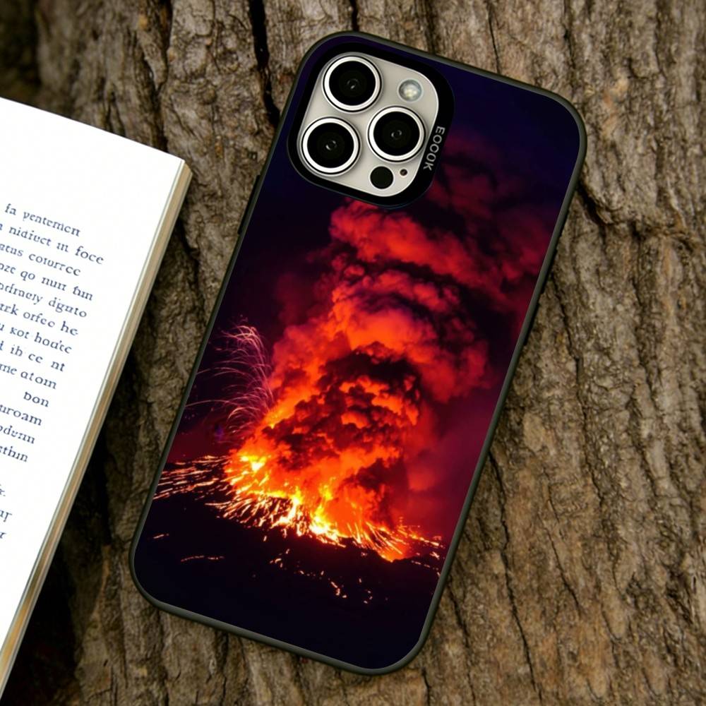 

Lava Eruption Phone Case For iPhone 17,16,15,14,13,12,11 Plus,Pro Max,XS,Colorful Silver Black Cover iPhone12