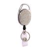 1pc Sparkle Retractable Crystal ID Name BadgeHolderBling Work Card Badge Reel,Fashion Rhinestone Badge Car Bag Keychain