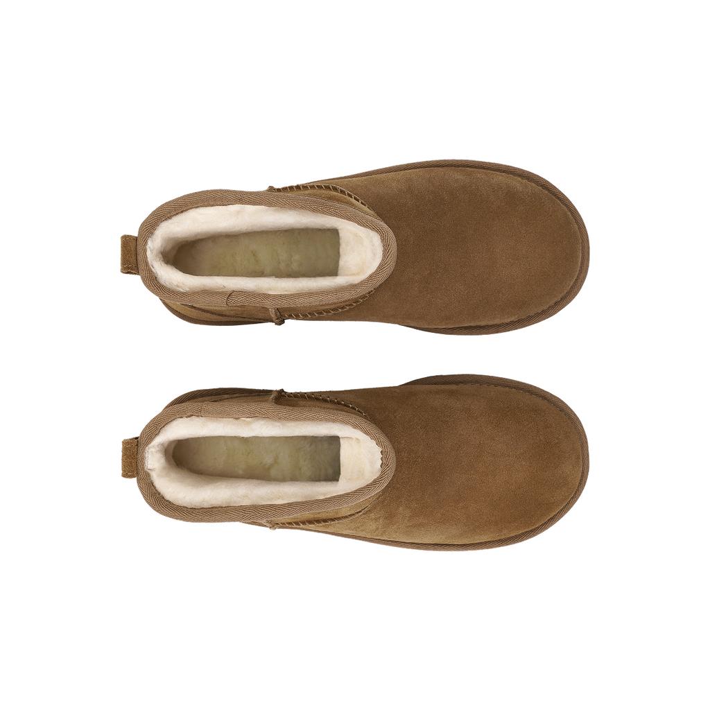 UGG Botte Plateforme Ultra Mini Classique Châtaigne Baskets Femme Marron 1135092-CHE