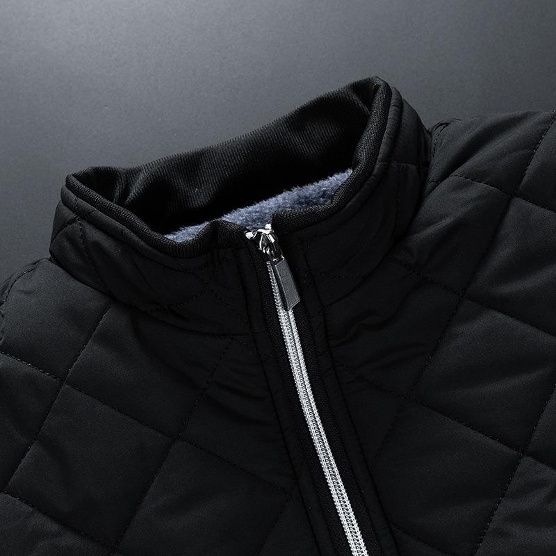 Men's Winter Men's Baseball Collar Feather Jung Cotton Jacket Fleece Thickened Trend Cotton Jacket Men's Jacket