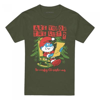 The Smurfs Unisex Adult Are You On The List Papa Smurf Christmas T-Shirt