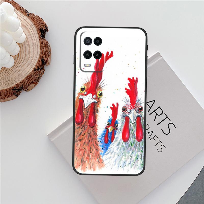 Chicken Hen Rooster Case For Oppo A80 A78 A98 A40 A60 A18 A38 A58 A15 A17 A77 A74 A94 A54 A57S A16 A76 A96 Cover