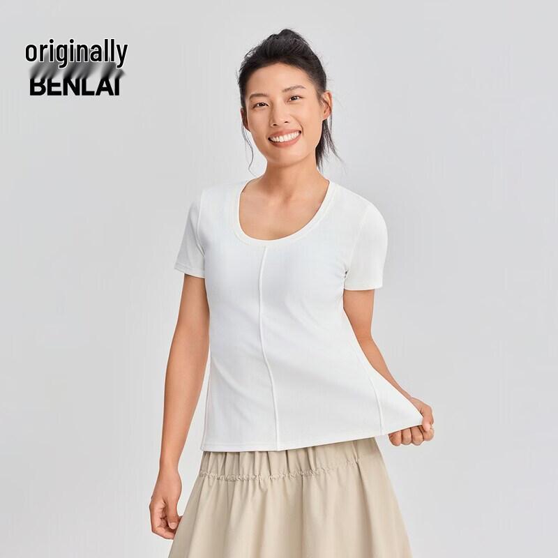 Benlai Women s U-Neck Slim-Fit Short Sleeve T-Shirt BNM460029 M