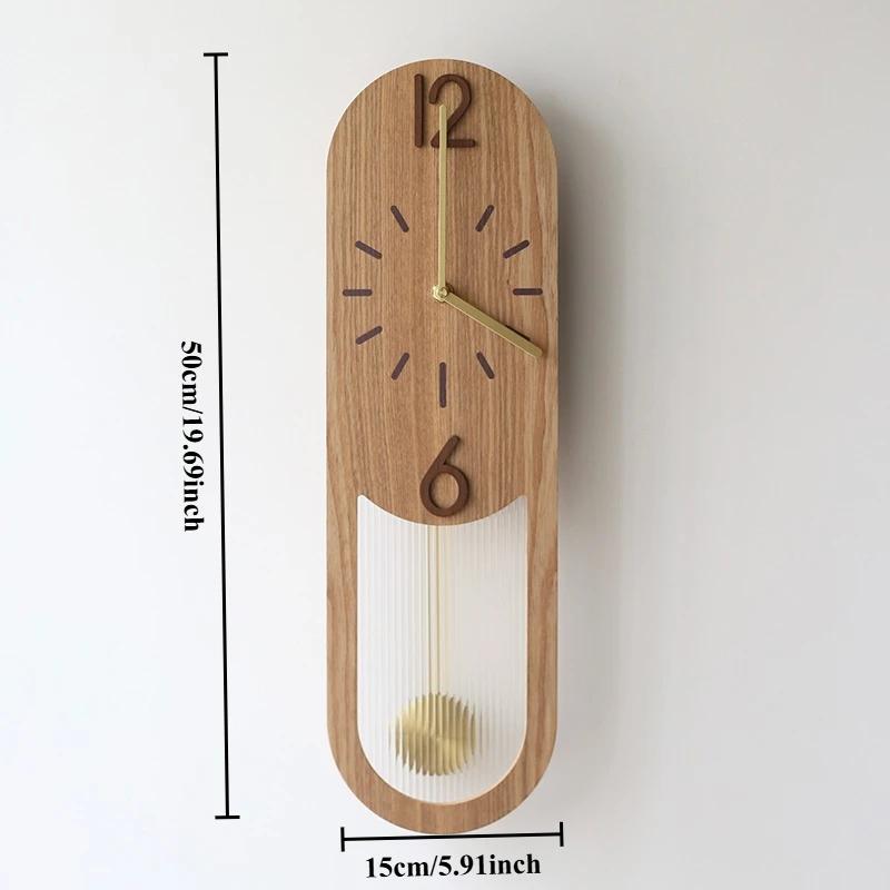 Simple Wall Clocks Nordic Luxury Retro Clocks Elegant Wooden Design Clock Household Entrance Hall Aesthetic Home and Decoration