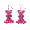 Easter Acrylic Rabbit & Carrot Dangle Earrings for Women - Cute Cartoon Design